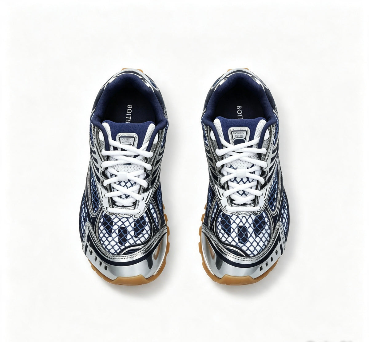 Bottega Veneta Orbit Metallic Woven Low-Top Trainers