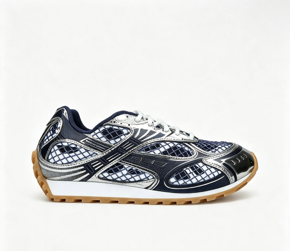 Bottega Veneta Orbit Metallic Woven Low-Top Trainers