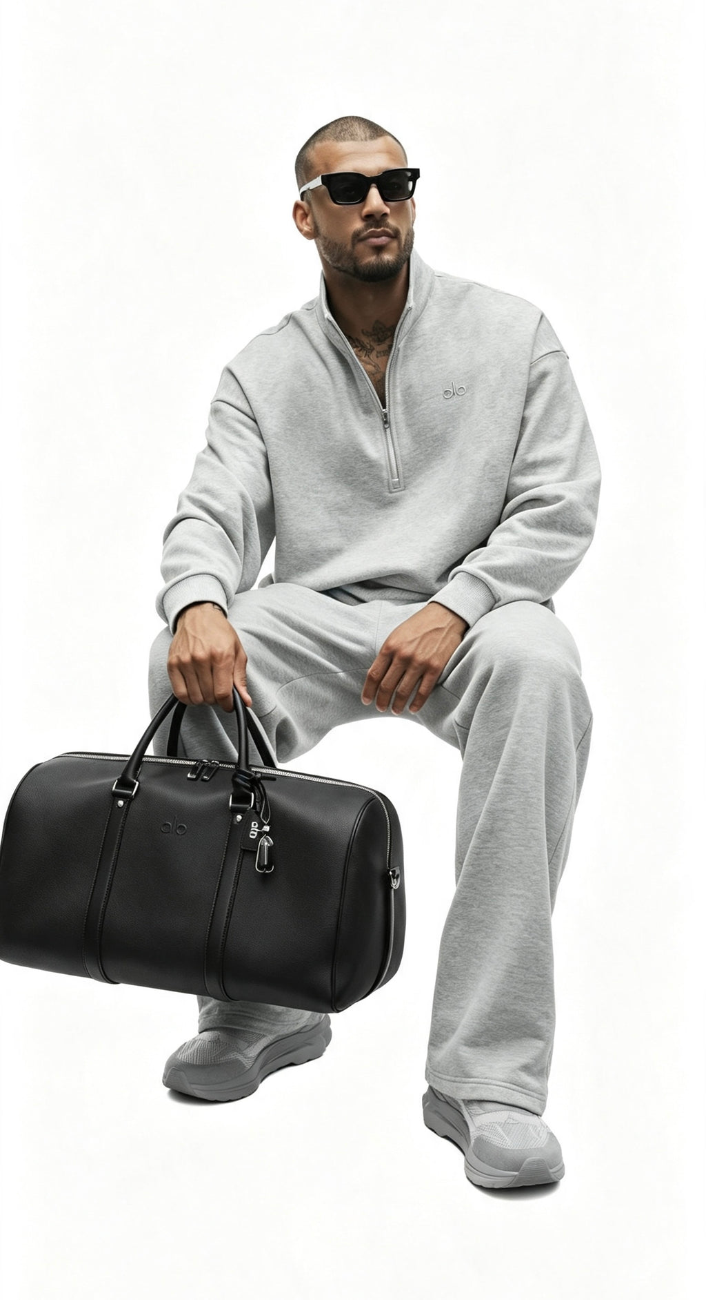 Alo Yoga Accolade 1/4 Zip Tracksuit Athletic Heather grey
