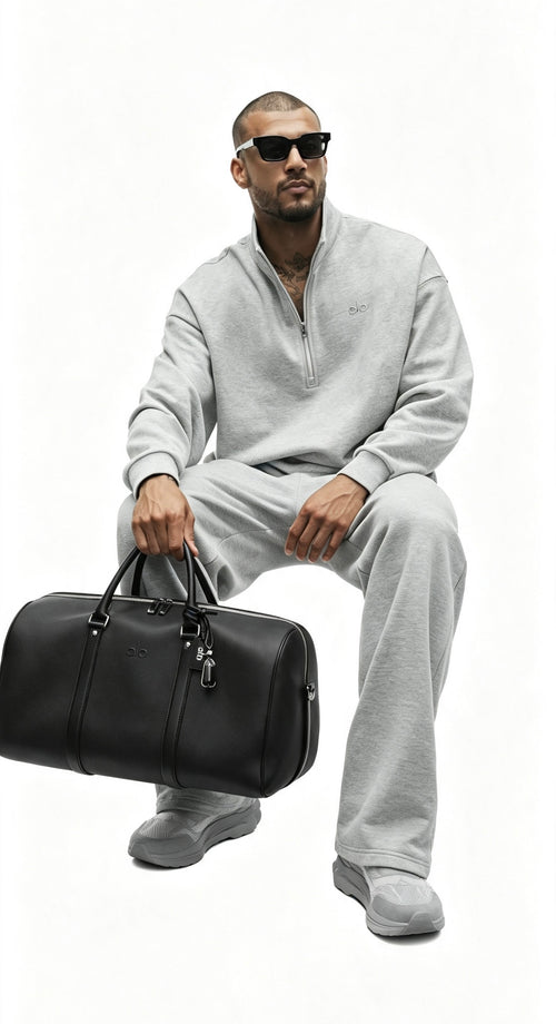 Alo Yoga Accolade 1/4 Zip Tracksuit Athletic Heather grey