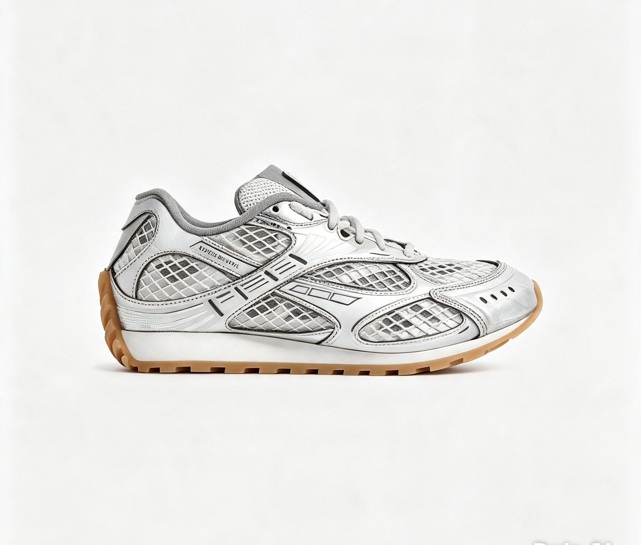 Bottega Veneta Orbit Sneaker — Silver / White /