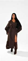 Oversized Trench Coat With Cape-Style Panels On the Sleeves